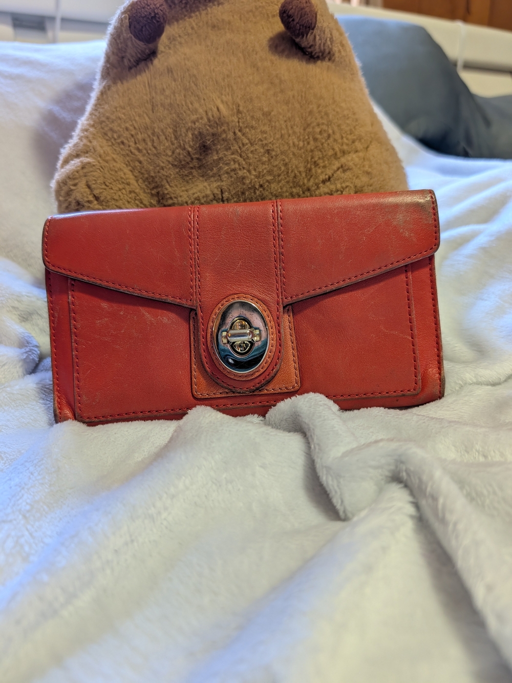 Vintage Y2K Coach Ashley Turnlock Leather Envelope Wallet - Picture 1 of 14